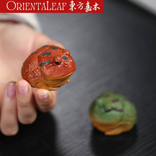 Tea Pet - Yixing Purple Clay Tea Pet Golden Toad Frog